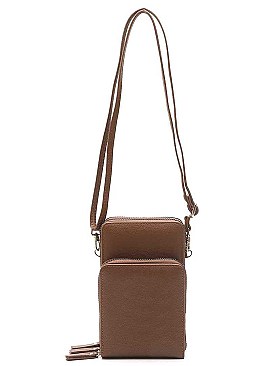 STYLISH PLAIN SMOOTH TEXTURE CROSSBODY BAG