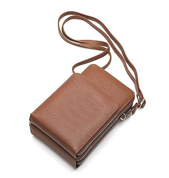 STYLISH PLAIN SMOOTH TEXTURE CROSSBODY BAG