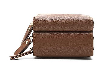 STYLISH PLAIN SMOOTH TEXTURE CROSSBODY BAG