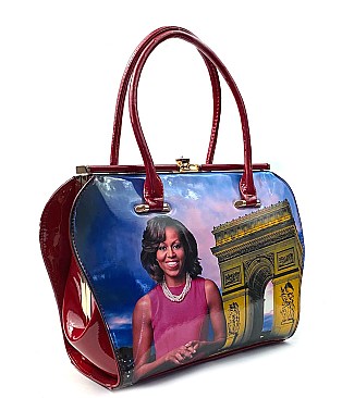 DESIGNER METAL FRAME MICHELLE OBAMA SATCHEL