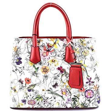 Quality Colorful Flower Print Classic Tote