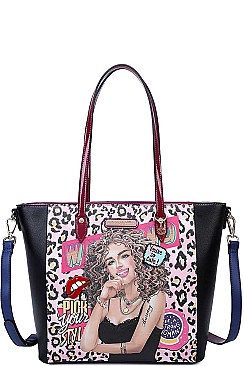 Nicole Lee READY FOR TONIGHT PRINT TOTE BAG