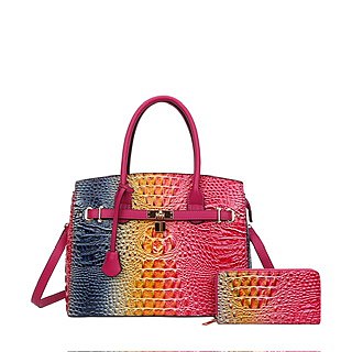 2 IN 1 Crocodile Tie-dyed Satchel + Wallet