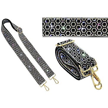 Replaceable Embellished Rhinestone Crossbody Bag Strap