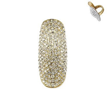 Large Iconic Crystal  Encrusted Knuckle Stretch Ring