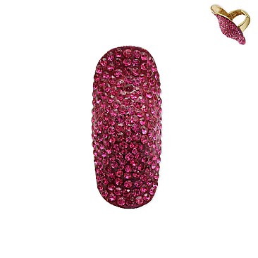 Large Iconic Crystal  Encrusted Knuckle Stretch Ring