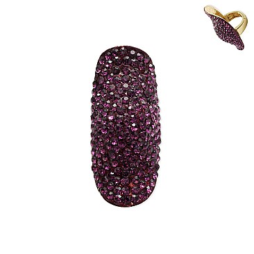 Large Iconic Crystal  Encrusted Knuckle Stretch Ring