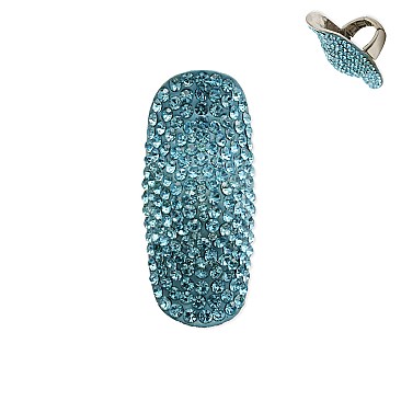 Large Iconic Crystal  Encrusted Knuckle Stretch Ring