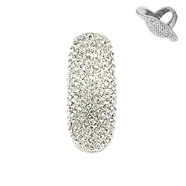 Large Iconic Crystal  Encrusted Knuckle Stretch Ring
