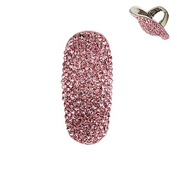 Large Iconic Crystal  Encrusted Knuckle Stretch Ring