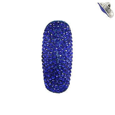 Large Iconic Crystal  Encrusted Knuckle Stretch Ring