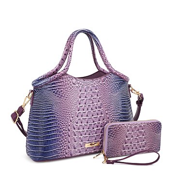 2-IN-1 Tie-dyed Croc Satchel-Crossbody Bag