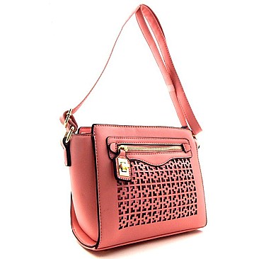 Laser-Cut Twist-lock Women Cross Body