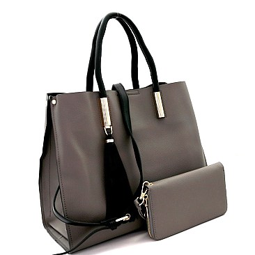 Tassel Accent 3-Compartment Satchel Wallet SET MH-RX7251W