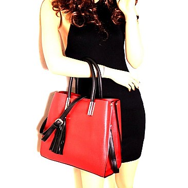 Tassel Accent 3-Compartment Satchel Wallet SET MH-RX7251W