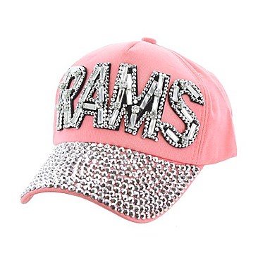 Los Angeles RAMS Football Team in Stones on Fashion Baseball Cap MEZ674