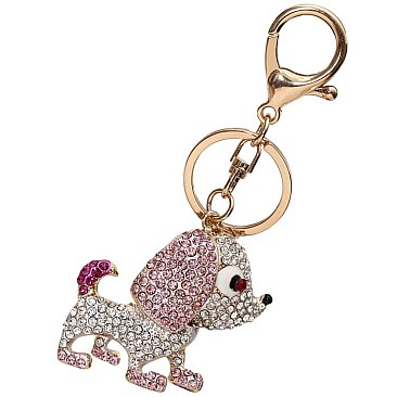 Rhinestone Multicolored Crystal Cute Pendant Charm Keychain with Lobster Clip