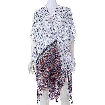 Lush Elephant Print Sleek Kimono