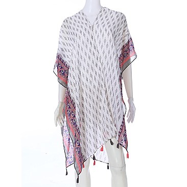Stylishly Lush Rhombus Print Sleek Kimono