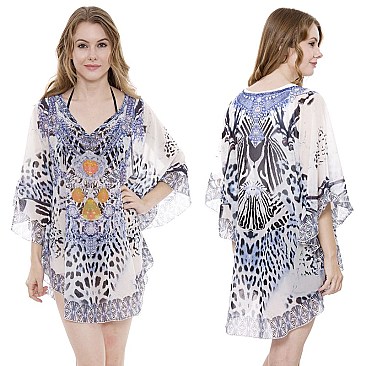 Stylish Mixed Animal Print Kimono