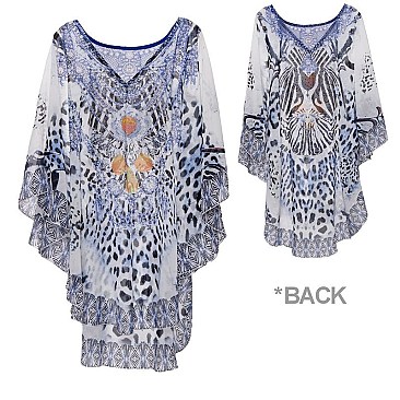 Stylish Mixed Animal Print Kimono