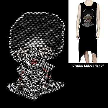 GLAM HOTFIX/RHINESTONE DRESS SLS2092