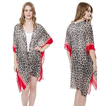 STYLISH LEOPARD PRINT LONG KIMONO