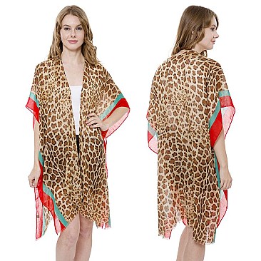 STYLISH LEOPARD PRINT LONG KIMONO