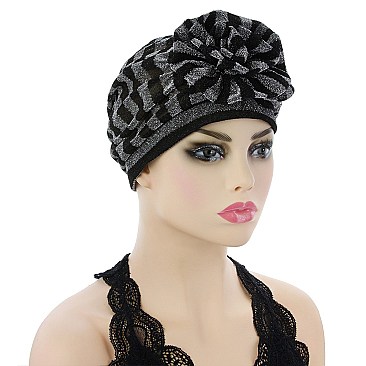 FASHIONABLE TURBAN W/ FLOWER SLS2742