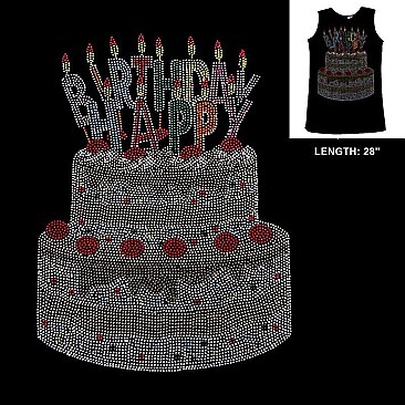 CAKE DESIGN HOTFIX/RHINESTONE TANK TOP