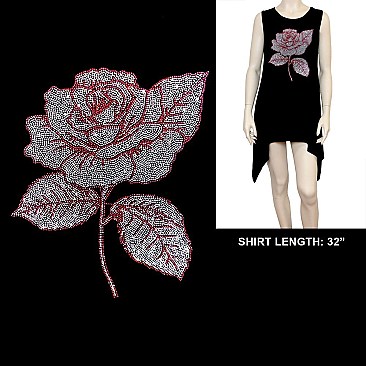 RHINESTONE ROSE SHIRT