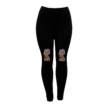 FASHIONABLE BROWN SUGAR HEAD TIE LEGGINGS