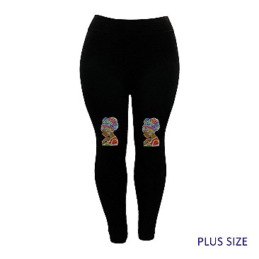 FASHIONABLE BROWN SUGAR HEAD TIE LEGGINGS