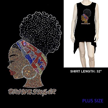 BROWN SUGAR HAIR BUN HOTFIX RHINESTONE SHIRT