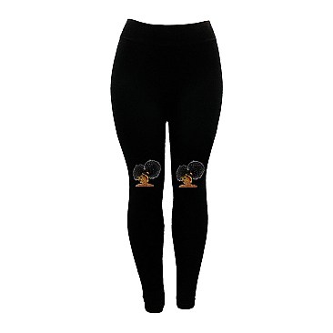 FASHIONABLE BROWN SUGAR DOUBLE BUN LEGGINGS