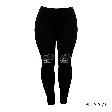 FASHIONABLE BROWN SUGAR DOUBLE BUN LEGGINGS