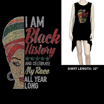 FASHIONABLE BLACK HISTORY RHINESTONE SHIRT