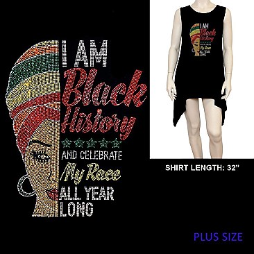 FASHIONABLE BLACK HISTORY RHINESTONE SHIRT