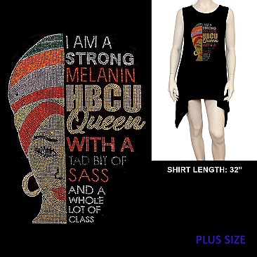 MELANIN HBCU HOTFIX/RHINESTONE SHIRT