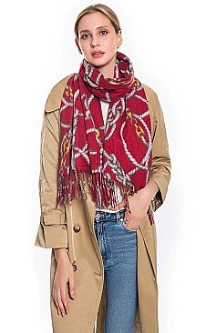 Elegant Chain Accent Fashion Scarf