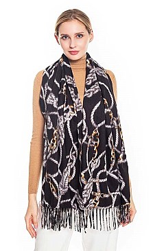 Elegant Chain Accent Fashion Scarf