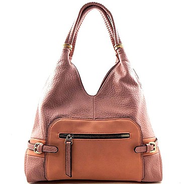 Multi Pocket Fashion Leather Like Hobo
