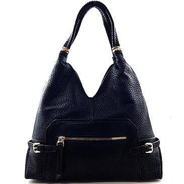 Multi Pocket Fashion Leather Like Hobo