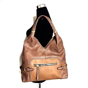 Multi Pocket Fashion Leather Like Hobo