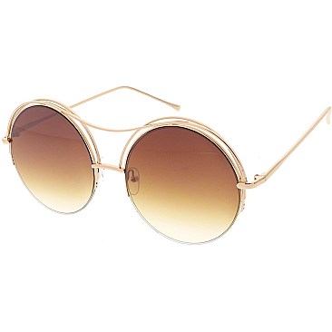 Pack of 12 Women's Round Metal Sunglasses