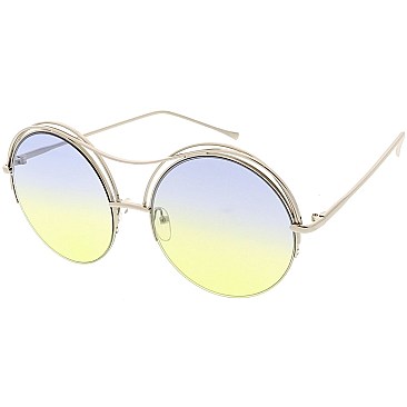 Pack of 12 Women's Round Metal Sunglasses