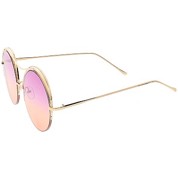 Pack of 12 Women's Round Metal Sunglasses