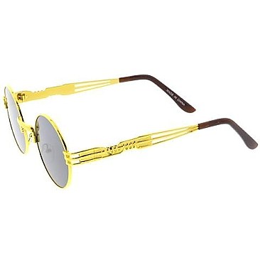 Pack of 12 Round Metal Sunglasses