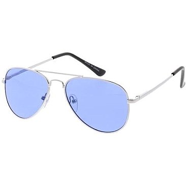 Small Size Pack of 12 Metal Aviator Kids Sunglasses