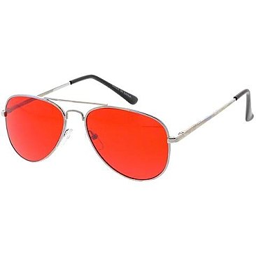 Small Size Pack of 12 Metal Aviator Kids Sunglasses